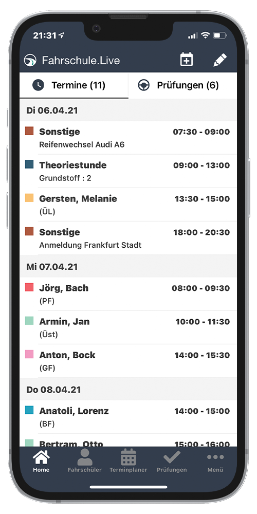 Fahrschule Live Mobile Fahrlehrerapp